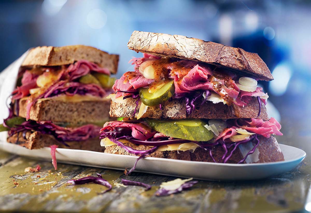 Food photography styling of pastrami sandwiches made by Studio_m Photography Amsterdam