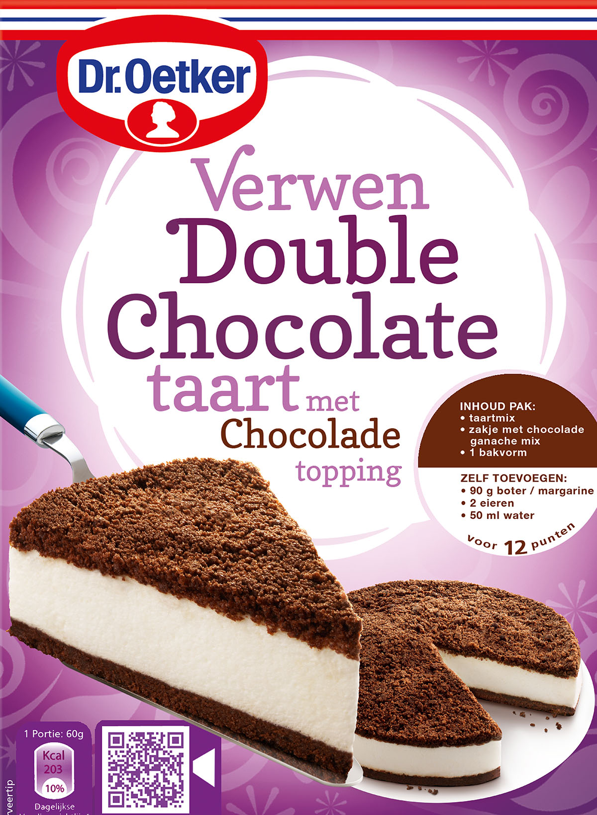 Packaging photography of Dr.Oetker's Double Choclate cake made by Studio_m Photography Amsterdam