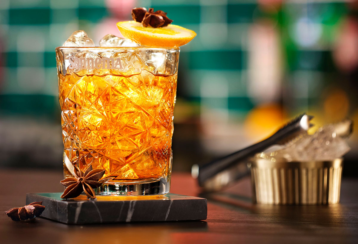 Sonnema Old Fashioned cocktail drink photo retouch by STUDIO_M food photographer